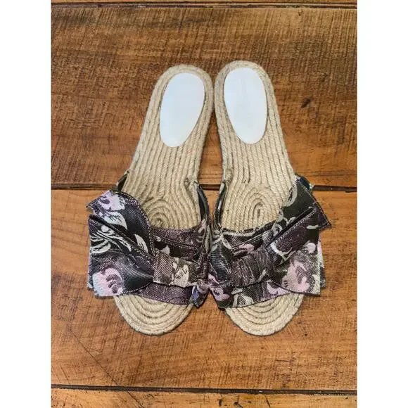 Womens Rebecca Minkoff Giana Espadrille‎ Bow Sandals Purple Slides Size 9M - Picture 10 of 13